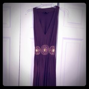 Brown dress with middle design